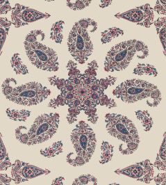 East India Wallpaper by Thibaut Raspberry and Blue on Natural East India Wallpaper by Thibaut Raspberry and Blue on Natural