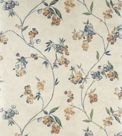 Edo Bloom Wallpaper by Anna French Apricot and Slate on Pearl Edo Bloom Wallpaper by Anna French Apricot and Slate on Pearl