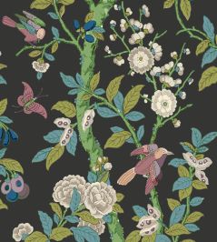 Eldon Wallpaper by GP & J Baker Charcoal/Emerald Eldon Wallpaper by GP & J Baker Charcoal/Emerald