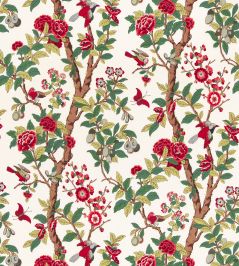 Eldon Fabric by GP & J Baker Document Red/Green Eldon Fabric by GP & J Baker Document Red/Green