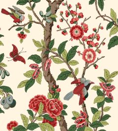 Eldon Wallpaper by GP & J Baker Red/Green Eldon Wallpaper by GP & J Baker Red/Green