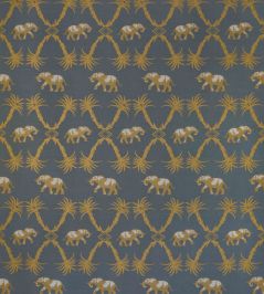 Elephant Palm Fabric by Barneby Gates Gunmetal / Gold Elephant Palm Fabric by Barneby Gates Gunmetal / Gold