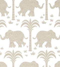 Elephant Wallpaper by Thibaut Beige Elephant Wallpaper by Thibaut Beige