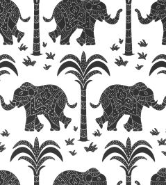 Elephant Wallpaper by Thibaut Black Elephant Wallpaper by Thibaut Black