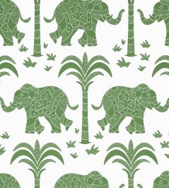 Elephant Wallpaper by Thibaut Green Elephant Wallpaper by Thibaut Green