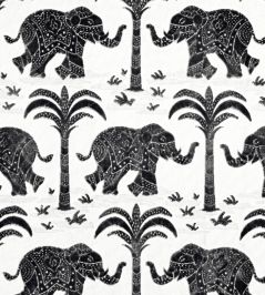 Elephant Velvet Fabric by Thibaut Black Elephant Velvet Fabric by Thibaut Black