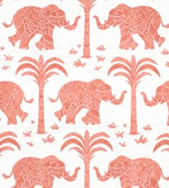 Elephant Velvet Fabric by Thibaut Coral Elephant Velvet Fabric by Thibaut Coral