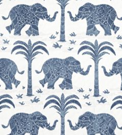 Elephant Velvet Fabric by Thibaut Navy Elephant Velvet Fabric by Thibaut Navy