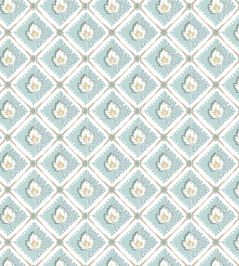 Elsie Fabric by Nina Campbell Aqua Elsie Fabric by Nina Campbell Aqua