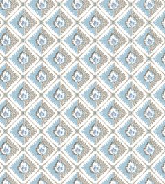 Elsie Fabric by Nina Campbell Blue/Chocolate Elsie Fabric by Nina Campbell Blue/Chocolate