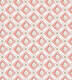 Elsie Fabric by Nina Campbell Coral Elsie Fabric by Nina Campbell Coral