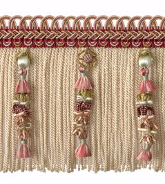 Embellished Bullion Fringe 130mm Trimming by Houles Rouge Cardinalis Embellished Bullion Fringe 130mm Trimming by Houles Rouge Cardinalis