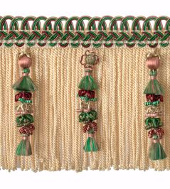 Embellished Bullion Fringe 130mm Trimming by Houles Vert Malachite Embellished Bullion Fringe 130mm Trimming by Houles Vert Malachite