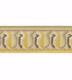 Embroidered Braid 30mm Trimming by Houles Jaune Celeste Embroidered Braid 30mm Trimming by Houles Jaune Celeste