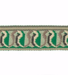 Embroidered Braid 30mm Trimming by Houles Vert Malachite Embroidered Braid 30mm Trimming by Houles Vert Malachite