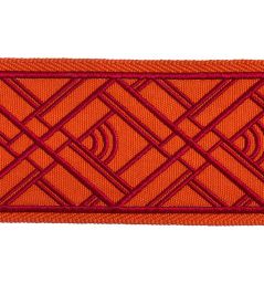 Cross Embroidered Braid 75mm Trimming by Houles Acajou Cross Embroidered Braid 75mm Trimming by Houles Acajou