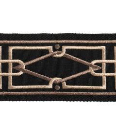 Diamond Embroidered Braid 75mm Trimming by Houles Ebene Diamond Embroidered Braid 75mm Trimming by Houles Ebene