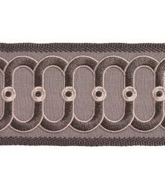 Embroidered Braid 75mm Trimming by Houles Graphite Embroidered Braid 75mm Trimming by Houles Graphite