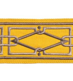 Diamond Embroidered Braid 75mm Trimming by Houles Sycomore Diamond Embroidered Braid 75mm Trimming by Houles Sycomore