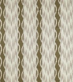 Embroidered Ikat Stripe Fabric by Zoffany Green Stone Embroidered Ikat Stripe Fabric by Zoffany Green Stone
