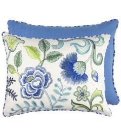 Embroidered Osier Damasse Cushion 45 x 60cm by Designers Guild Cobalt Embroidered Osier Damasse Cushion 45 x 60cm by Designers Guild Cobalt