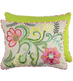 Embroidered Osier Damasse Cushion 45 x 60cm by Designers Guild Fuchsia Embroidered Osier Damasse Cushion 45 x 60cm by Designers Guild Fuchsia