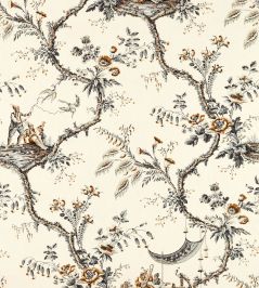 Emperors Musician Fabric by Zoffany Charcoal Emperors Musician Fabric by Zoffany Charcoal