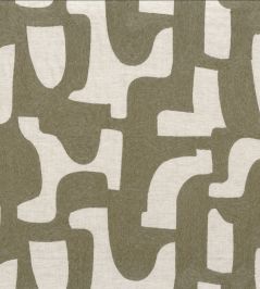 Entrelacs Fabric by Casamance Kaki Entrelacs Fabric by Casamance Kaki