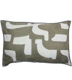 Entrelacs Cushion 40 x 60cm by Maison Casamance Kaki Entrelacs Cushion 40 x 60cm by Maison Casamance Kaki