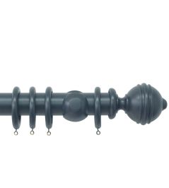 Estate 48mm Wooden Pole Airforce, Ribbed Ball finial Airforce Estate 48mm Wooden Pole Airforce, Ribbed Ball finial Airforce