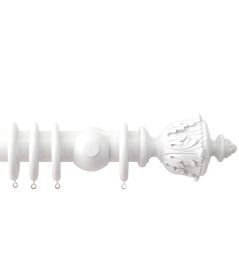Estate 48mm Wooden Pole Alabaster, Acanthus finial Alabaster Estate 48mm Wooden Pole Alabaster, Acanthus finial Alabaster