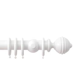Estate 48mm Wooden Pole Alabaster, Ribbed Ball finial Alabaster Estate 48mm Wooden Pole Alabaster, Ribbed Ball finial Alabaster