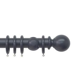Estate 48mm Wooden Pole Basalt, Ball finial Basalt Estate 48mm Wooden Pole Basalt, Ball finial Basalt