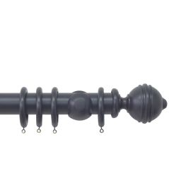 Estate 48mm Wooden Pole Basalt, Ribbed Ball finial Basalt Estate 48mm Wooden Pole Basalt, Ribbed Ball finial Basalt