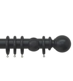 Estate 48mm Wooden Pole Charcoal, Ball finial Charcoal Estate 48mm Wooden Pole Charcoal, Ball finial Charcoal