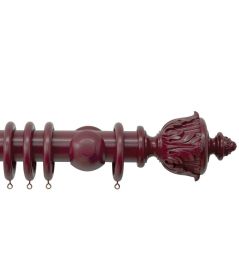 Estate 48mm Wooden Pole Claret, Acanthus finial Claret Estate 48mm Wooden Pole Claret, Acanthus finial Claret
