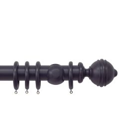 Estate 48mm Wooden Pole Juniper, Ribbed Ball finial Juniper Estate 48mm Wooden Pole Juniper, Ribbed Ball finial Juniper