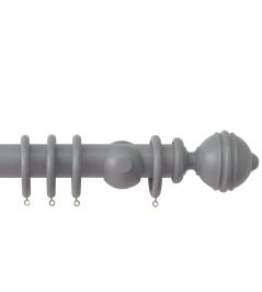 Estate 48mm Wooden Pole Lead, Ribbed Ball finial Lead Estate 48mm Wooden Pole Lead, Ribbed Ball finial Lead