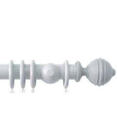 Estate 48mm Wooden Pole Shingle, Ribbed Ball finial Shingle Estate 48mm Wooden Pole Shingle, Ribbed Ball finial Shingle