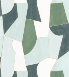 Etoffe Wallpaper by Caselio Vert Or Etoffe Wallpaper by Caselio Vert Or