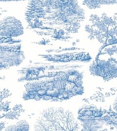 Eve Toile Wallpaper by Ohpopsi Cobalt Eve Toile Wallpaper by Ohpopsi Cobalt