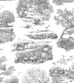 Eve Toile Wallpaper by Ohpopsi Noir Eve Toile Wallpaper by Ohpopsi Noir