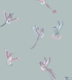 Exotic Birds Wallpaper by Brand McKenzie Duck Egg Blue Exotic Birds Wallpaper by Brand McKenzie Duck Egg Blue