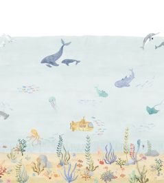 Exploration Under the Sea Mural by Casadeco Bleu Exploration Under the Sea Mural by Casadeco Bleu