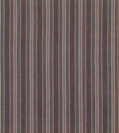 Falconer Stripe Fabric by Mulberry Home Indigo/Red Falconer Stripe Fabric by Mulberry Home Indigo/Red