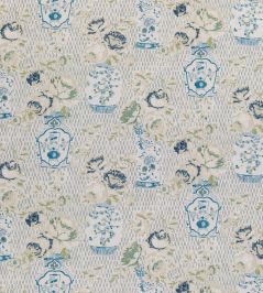 Famille Rose Fabric by Madeaux 01 China Blue Famille Rose Fabric by Madeaux 01 China Blue