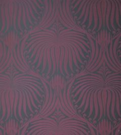 Lotus Wallpaper by Farrow & Ball Brinjal/Off Black Lotus Wallpaper by Farrow & Ball Brinjal/Off Black