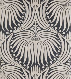 Lotus Wallpaper by Farrow & Ball Off Black / Charleston Gray Lotus Wallpaper by Farrow & Ball Off Black / Charleston Gray