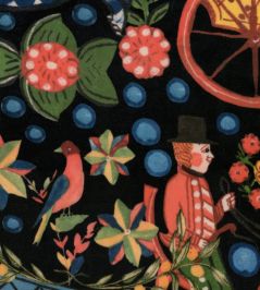 Fasnacht Anthracite Fabric by MINDTHEGAP Black/Red/Blue/Green Fasnacht Anthracite Fabric by MINDTHEGAP Black/Red/Blue/Green