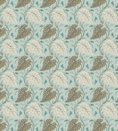 Felbrigg Fabric by Nina Campbell Aqua/Ochre/Choco Felbrigg Fabric by Nina Campbell Aqua/Ochre/Choco